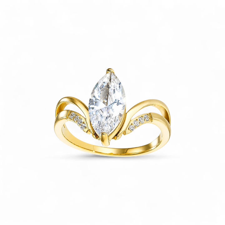 Marquise Elegance Ring - 18 karat Forgyldt rustfrit Ædelstål