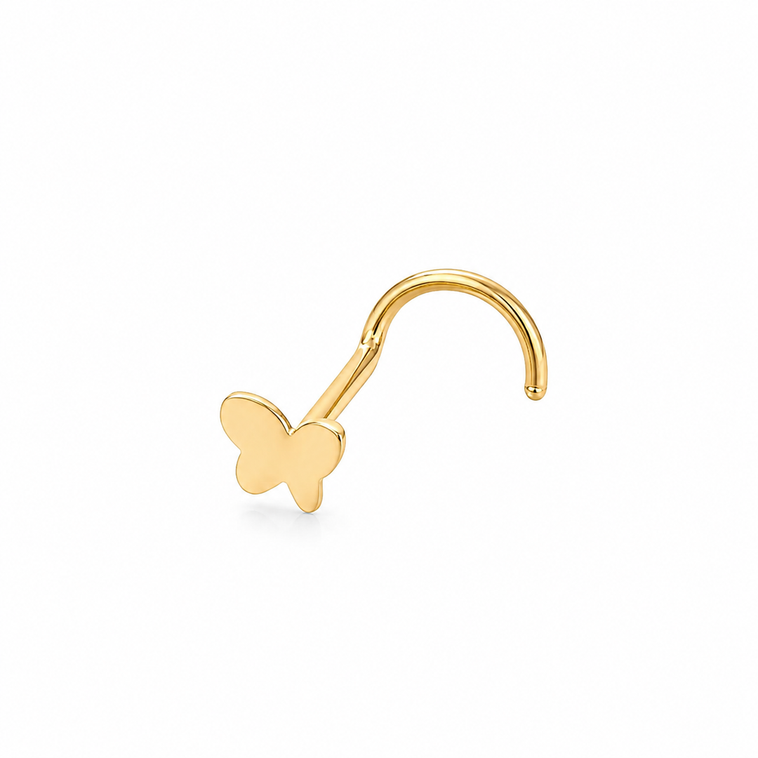 Sommerfugl næse piercing - 18 karat forgyldt ædelstål