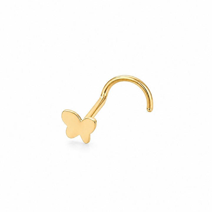 Sommerfugl næse piercing - 18 karat forgyldt ædelstål