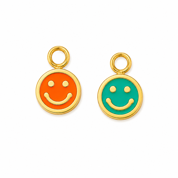Smiley micro vedhæng 6mm - 18 karat forgyldt titanium