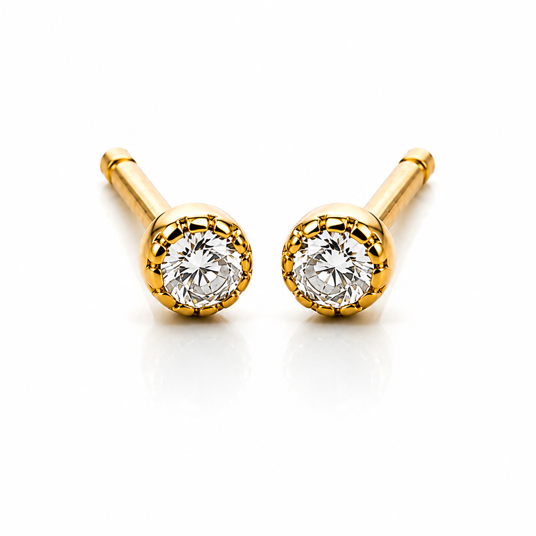 Mikro ørestikker 1.5mm - 18 karat forgyldt 925 sterlingsølv