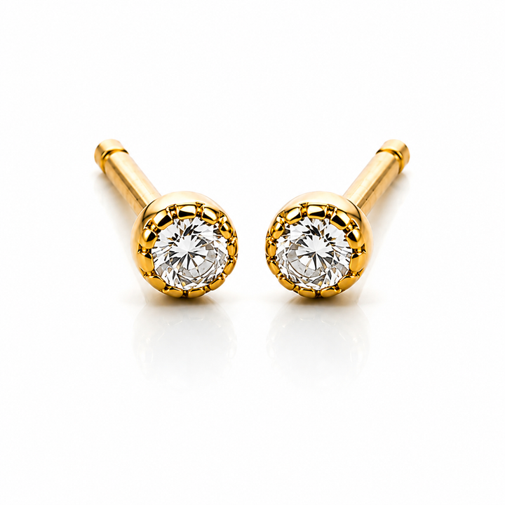 Mikro ørestikker 1.5mm - 18 karat forgyldt 925 sterlingsølv