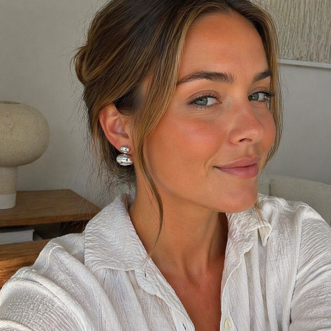 Silver duo studs -  Ædelstål