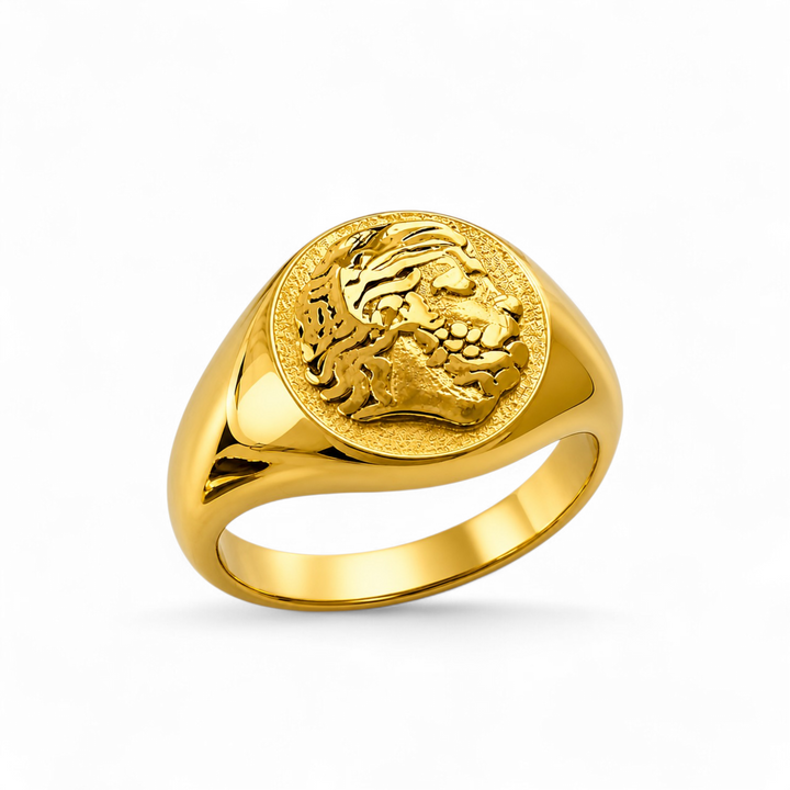 Signatur ring - 18 karat forgyldt titanium