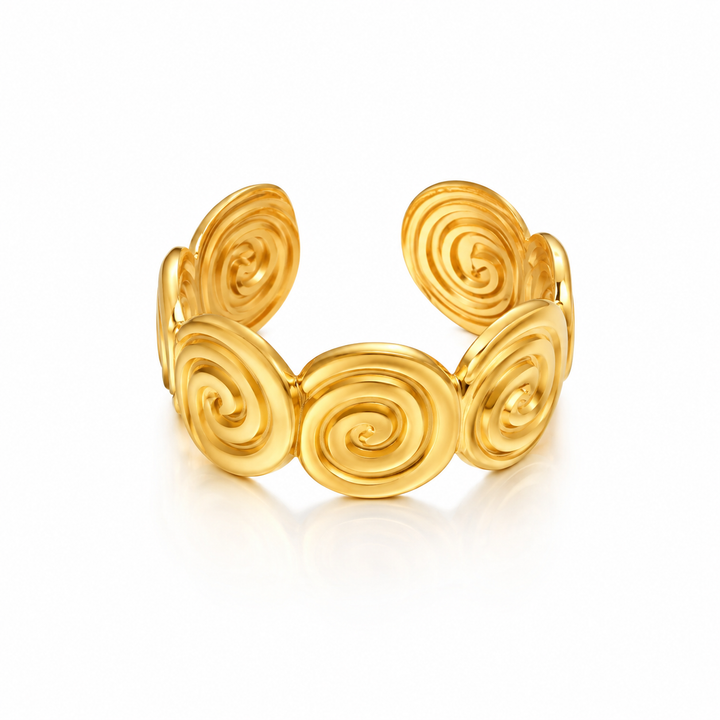 Spiral ring - 18 karat forgyldt ædelstål