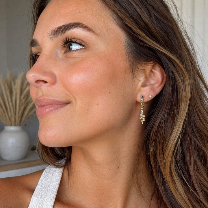 Hoops zirkon slange - 18kt. forgyldt kobber