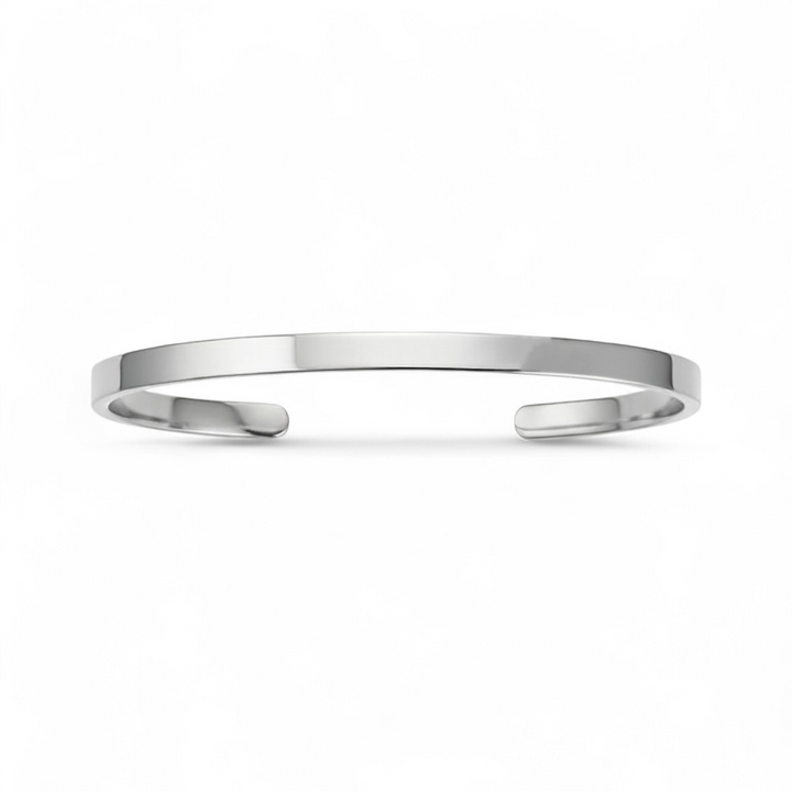 Åben armring 4mm - rustfrit ædelstål - kan graveres indvendigt og udvendigt - Gratis gravering