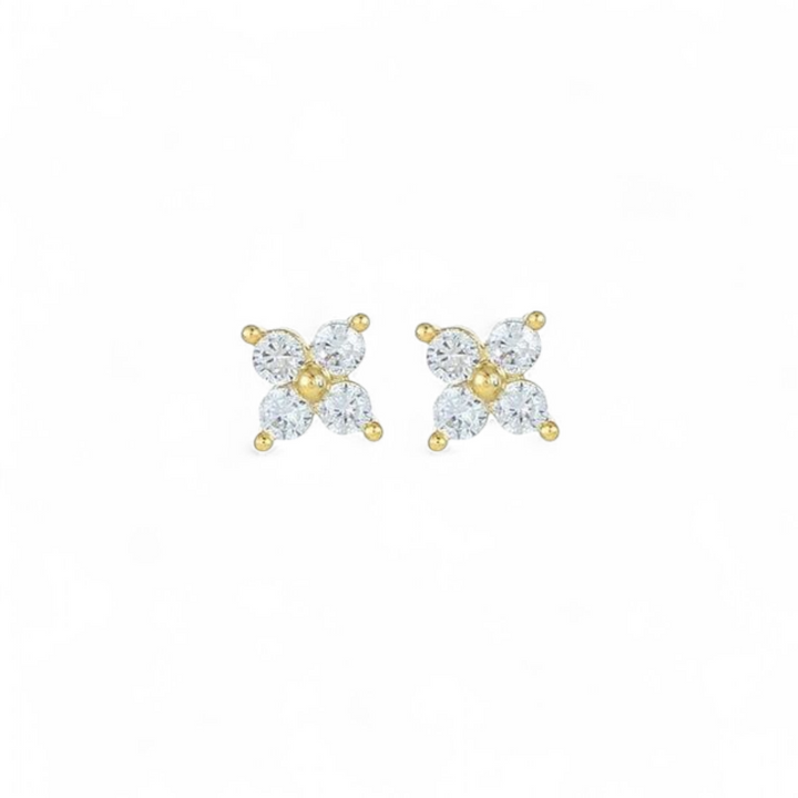 Ørestikker zirkon blomster i 18kt.forgyldt 925 sterlingsølv