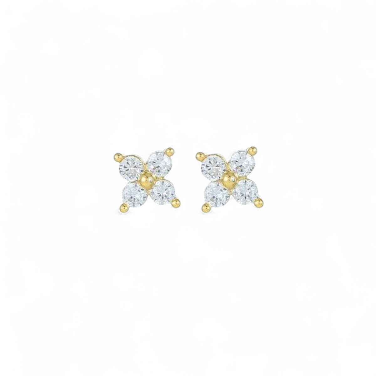 Ørestikker zirkon blomster i 18kt.forgyldt 925 sterlingsølv