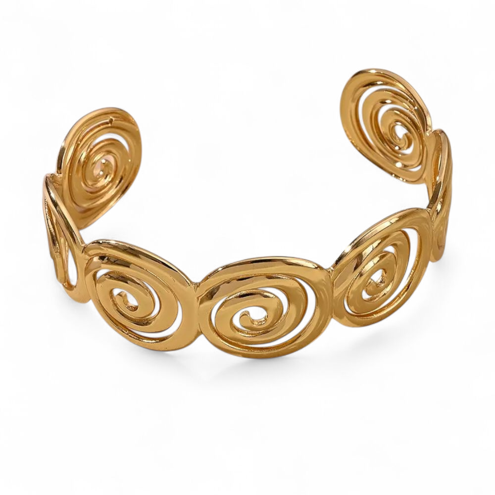 Spiral armring i 18 karat forgyldt ædelstål