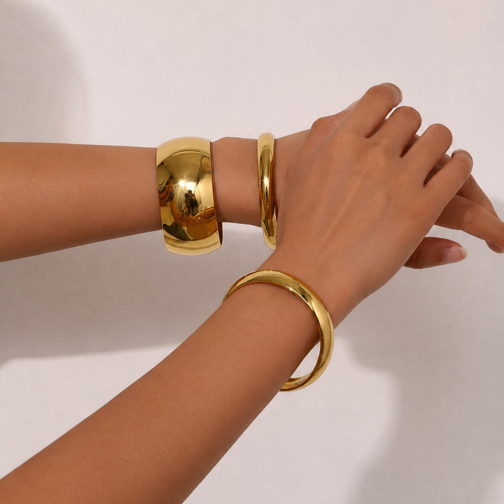 Armring 3cm - 18 karat forgyldt ædelstål