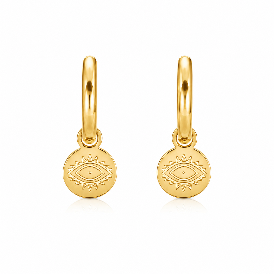 Hoops Evil Eye - 14 karat forgyldt ædelstål