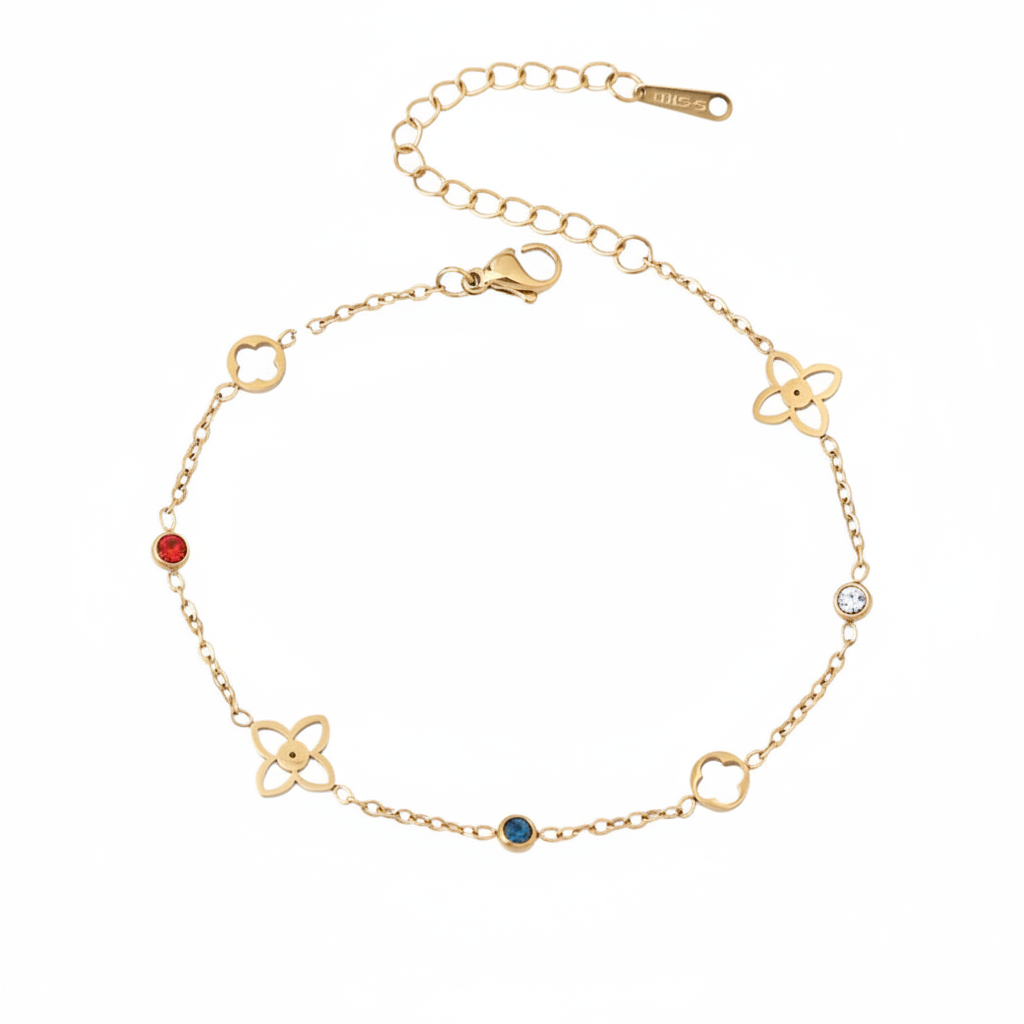 Clover charm armbånd - 18 karat forgyldt ædelstål