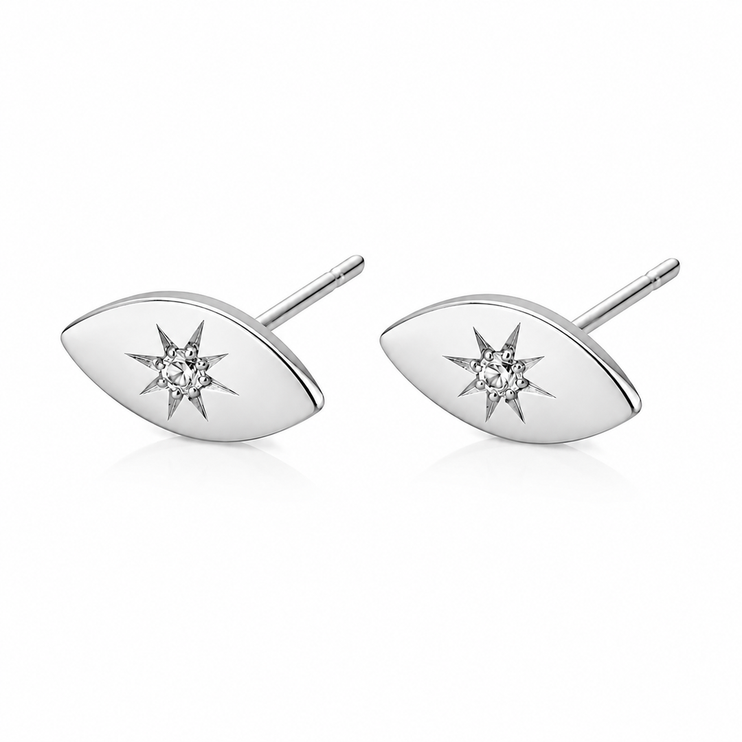 Ørestikker med stjerne zirkon - 925 sterlingsølv