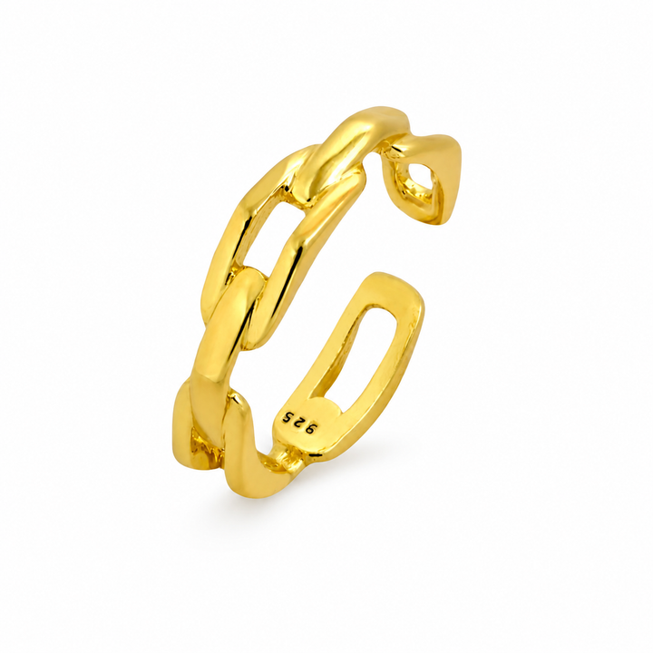 Link ring - 18 karat forgyldt sterlingsølv