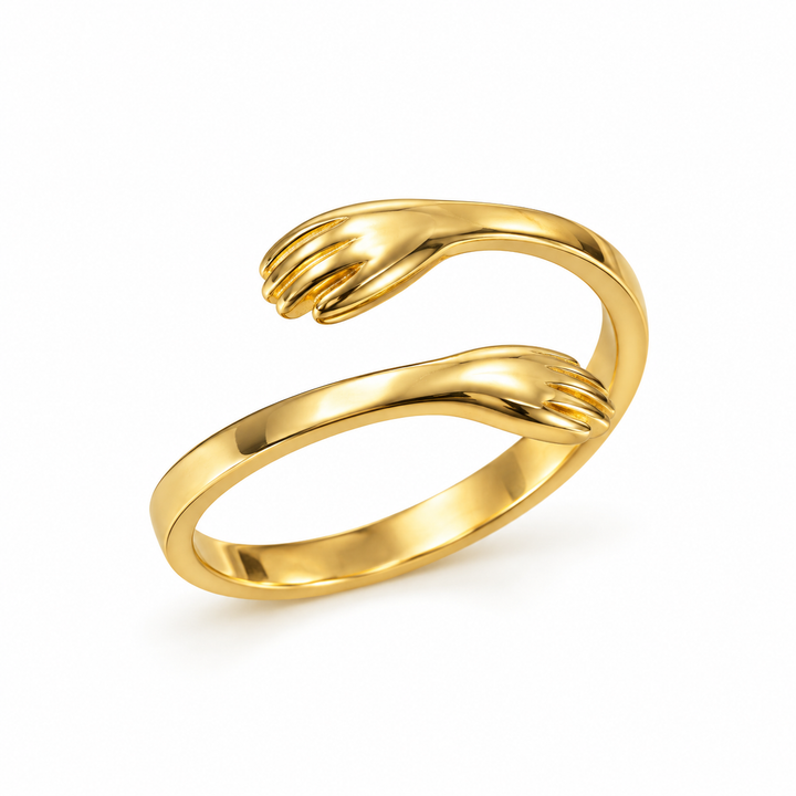 Ring der omfavner - 18 karat forgyldt titanium