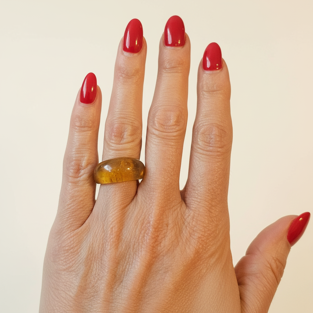 Dome ring lys amber - resin