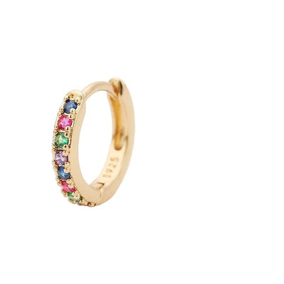 Hoops 7mm. med multifarvede zirkoner I 18kt.forgyldt 925 sterlingsølv