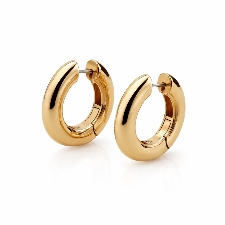 Chunky Hoops (flere Str.) - 18 karat forgyldt ædelstål
