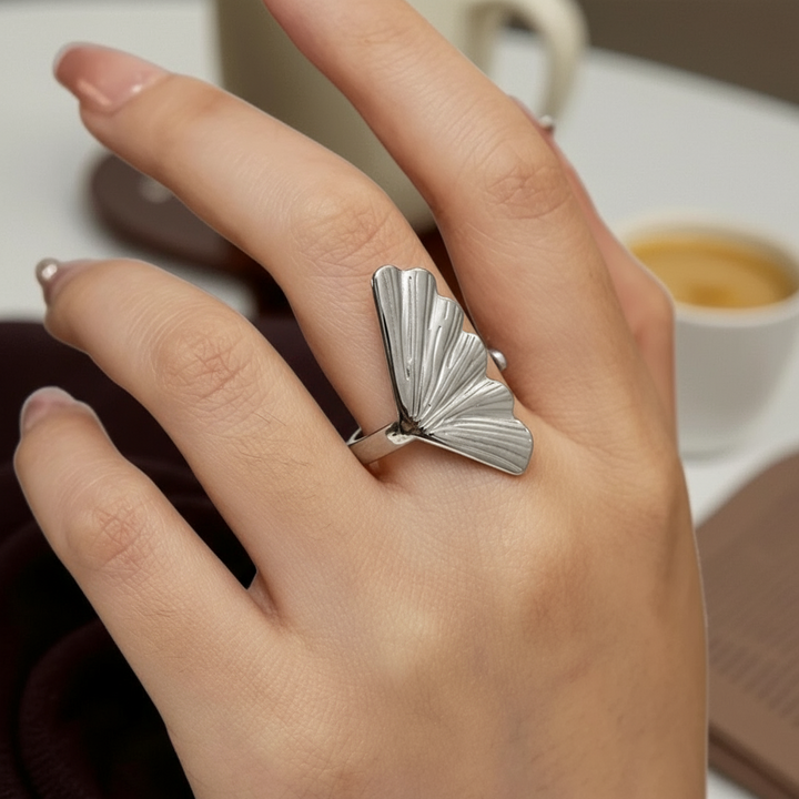 Gingko Ring i ædelstål