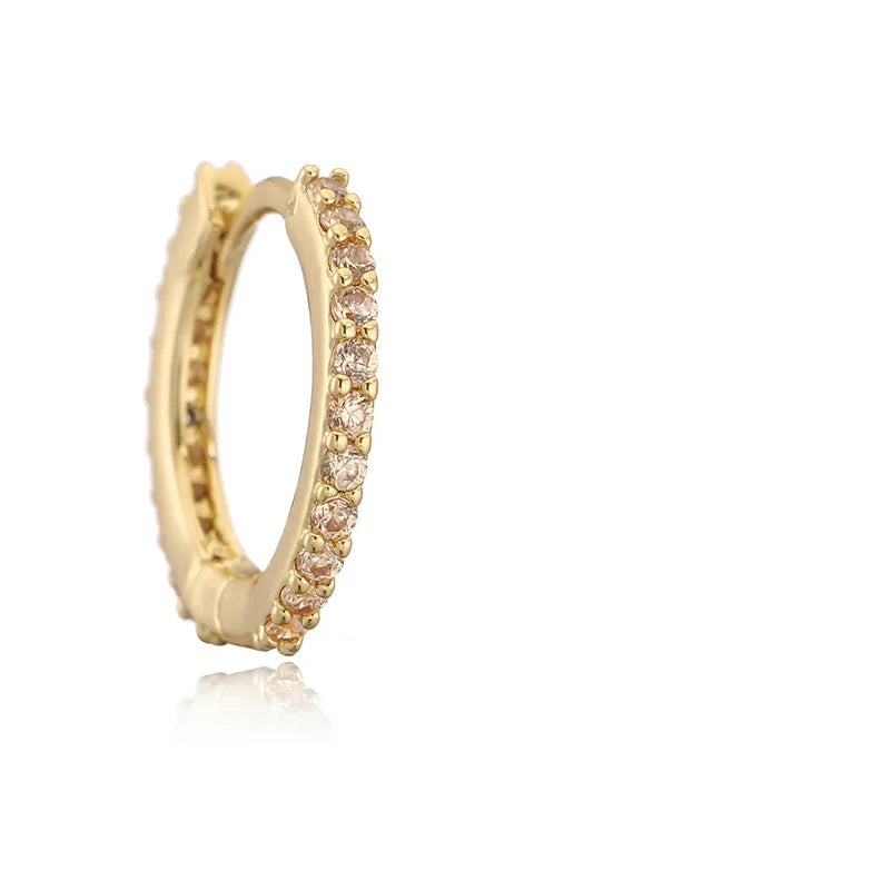 Champagne zirkon hoops i 18 karat forgyldt kobber