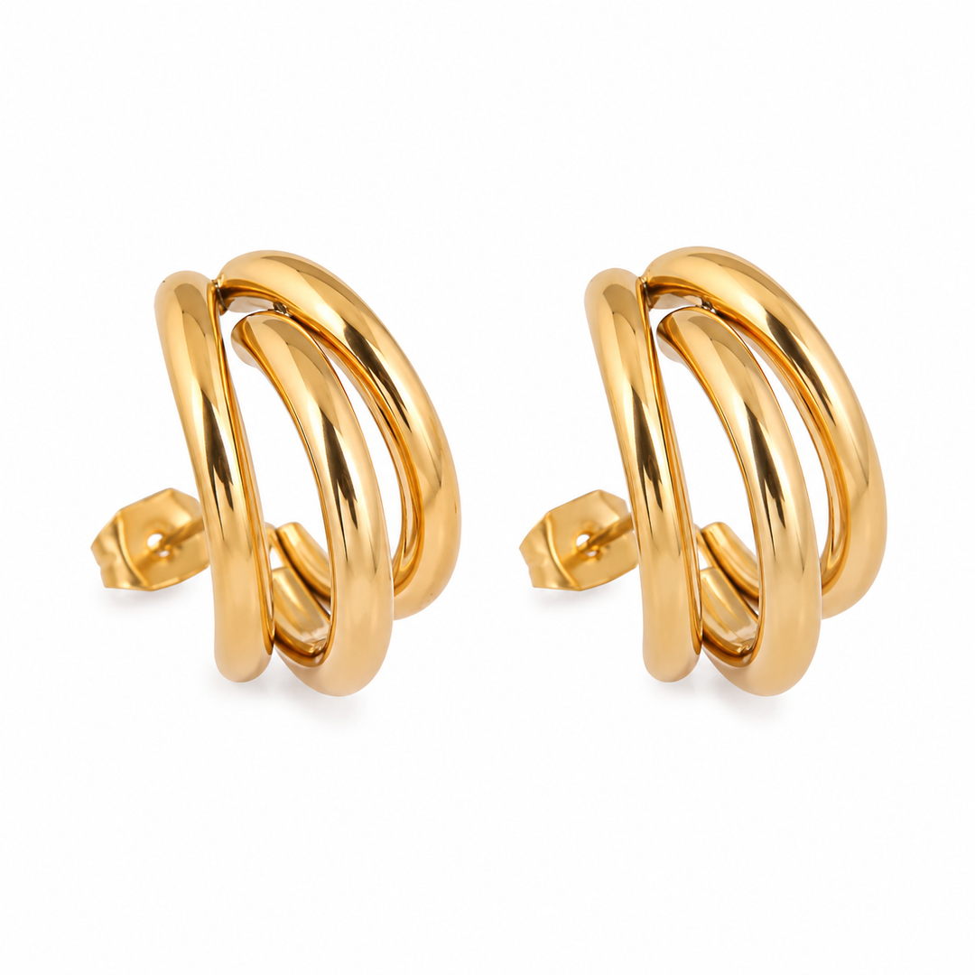 Triple hoops i 18 karat forgyldt titanium