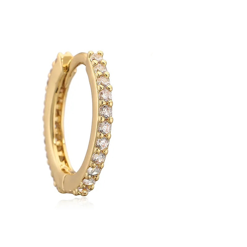 Hvide zirkon hoops i 18 karat forgyldt kobber