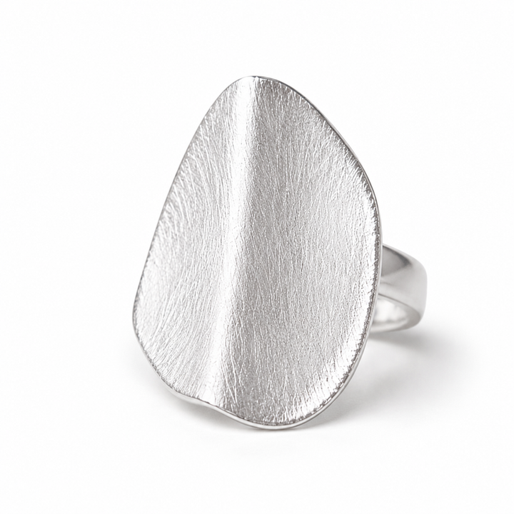 Blad ring børstet overflade - titanium