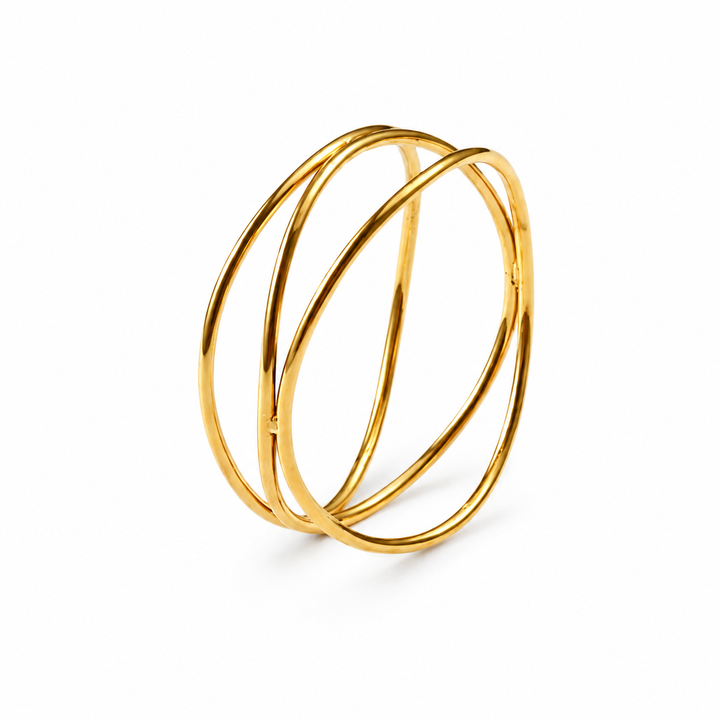 Ring tynde linjer - 18 karat forgyldt titanium