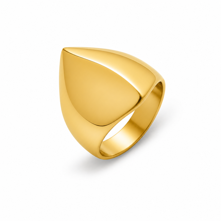 Stor statement ring - 18 karat forgyldt titanium