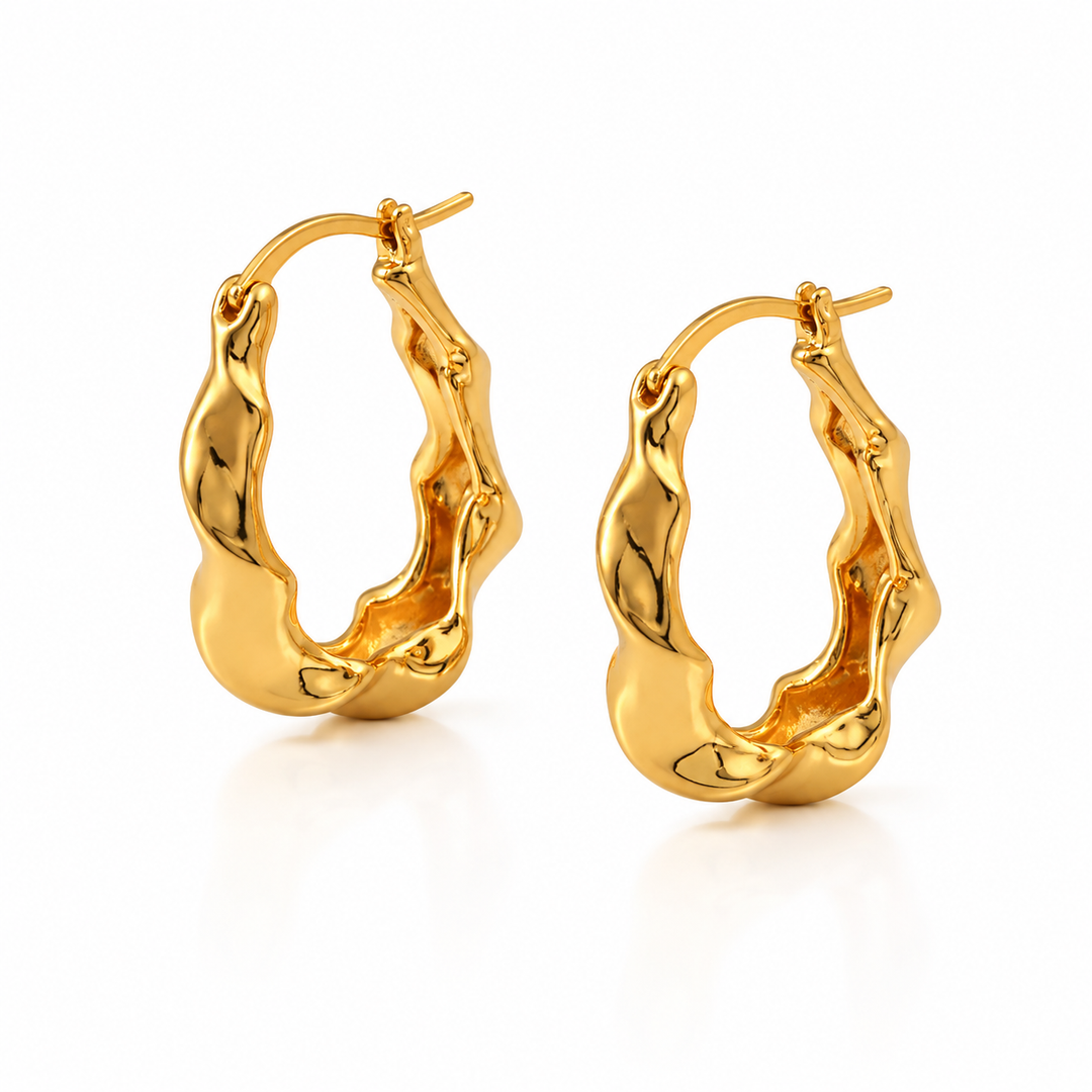 Chunky Hoops - 18 karat forgyldt messing