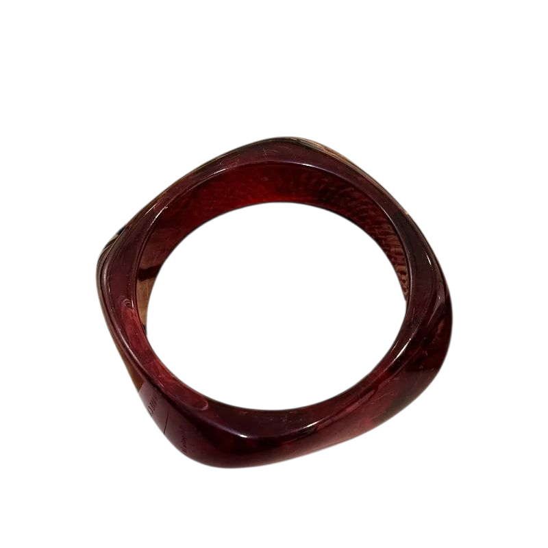 Rødbrun bangle I resin