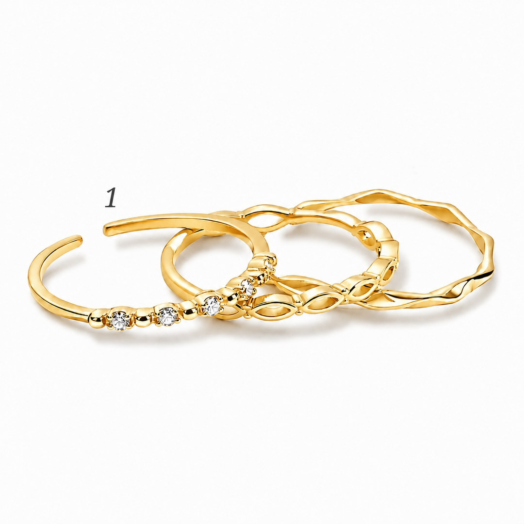 Tynde ringe med struktur - 18 karat sterlingsølv