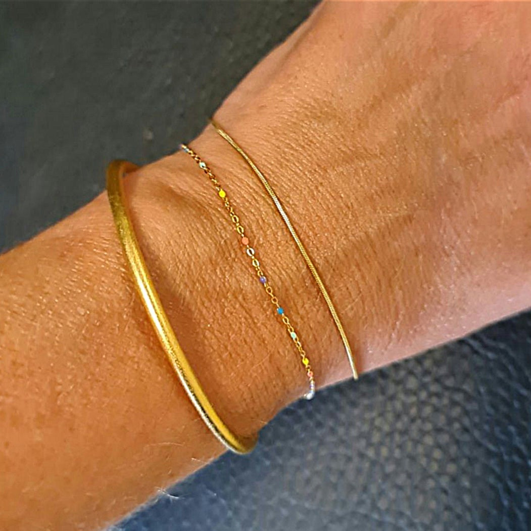 Rund slangekæde armbånd i 18 karat forgyldt titanium