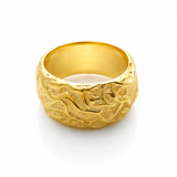 Ring med mønster - 18 karat forgyldt titanium
