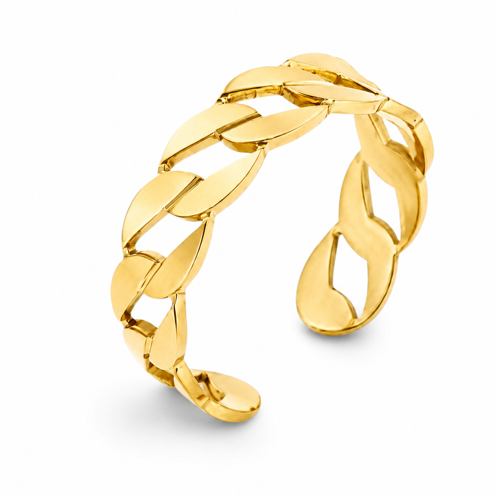 Panser ring - 14 karat forgyldt titanium