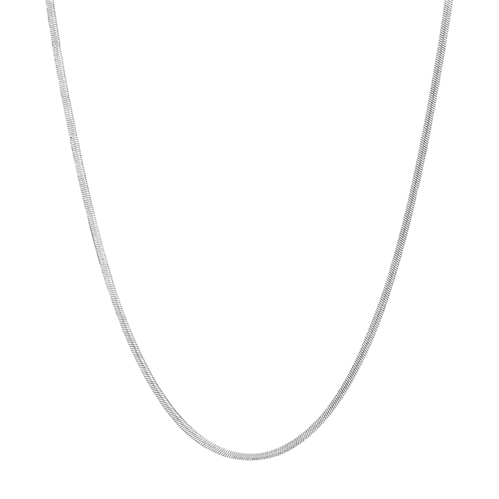 Flad slangekæde choker 2mm. halskæde - ædelstål