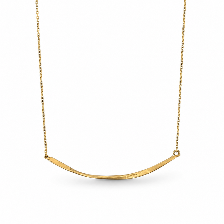 Halskæde curve - 18 karat forgyldt titanium