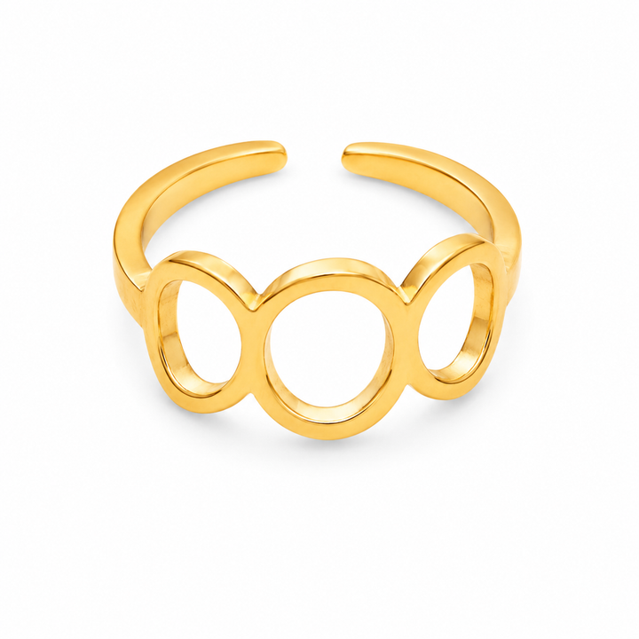 Ring ovaler - 18 karat forgyldt titanium