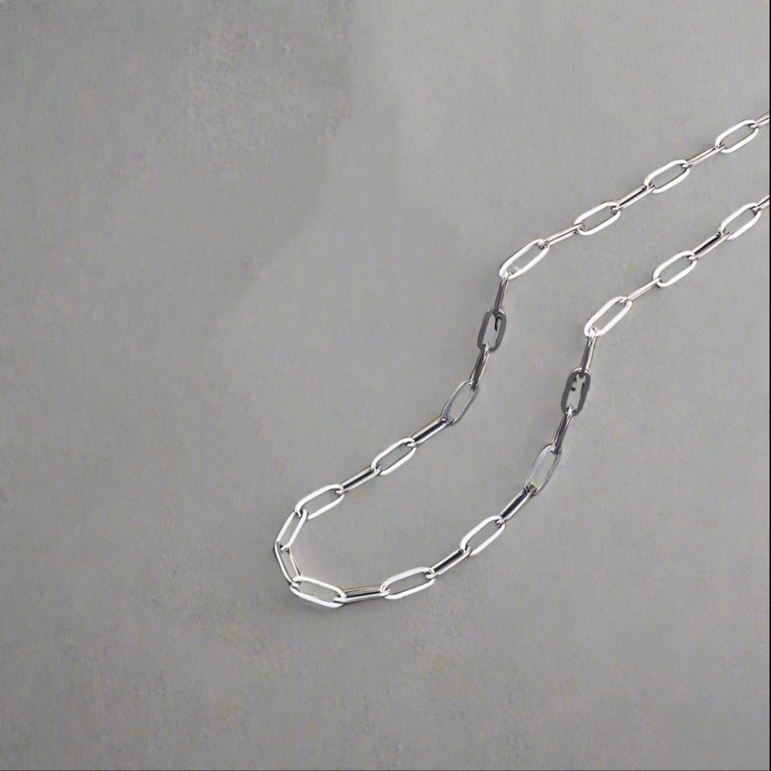Paperclip halskæde i rustfrit ædelstål