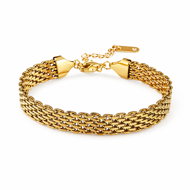 Mesh armbånd - 18 karat forgyldt ædelstål