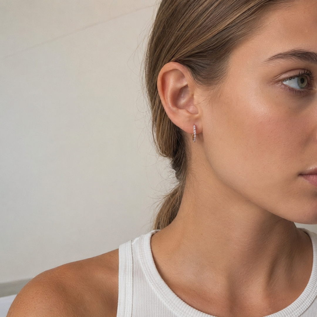 Lys lilla hoops - 18 karat forgyldt kobber