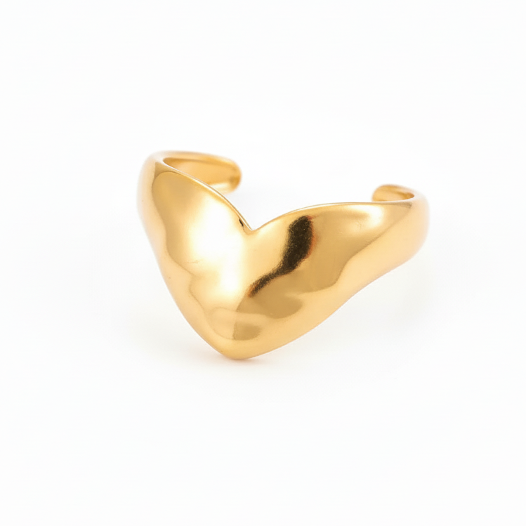 Soft heart ring - 18 karat forgyldt ædelstål