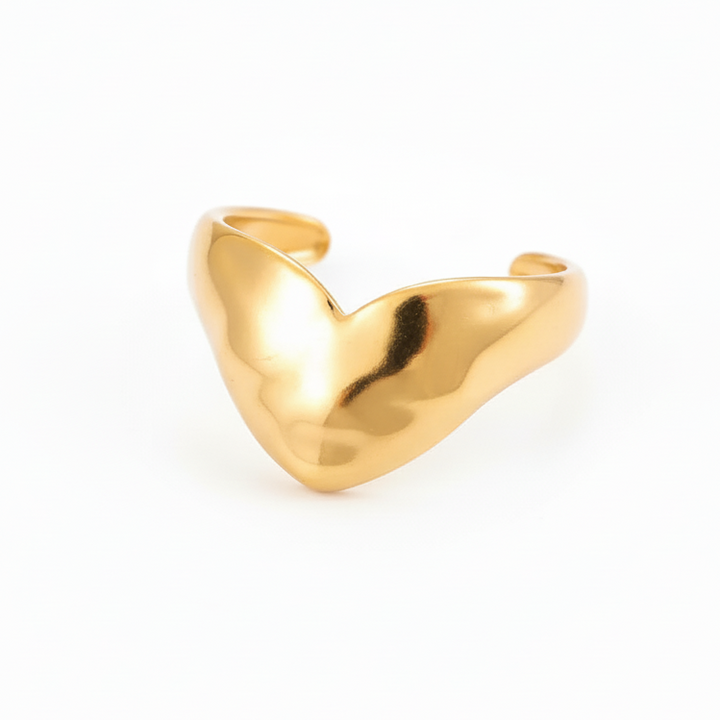 Soft heart ring - 18 karat forgyldt ædelstål