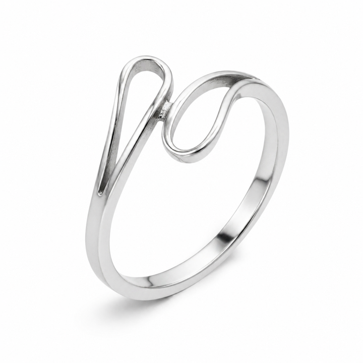 Ring med åbne dråber - titanium
