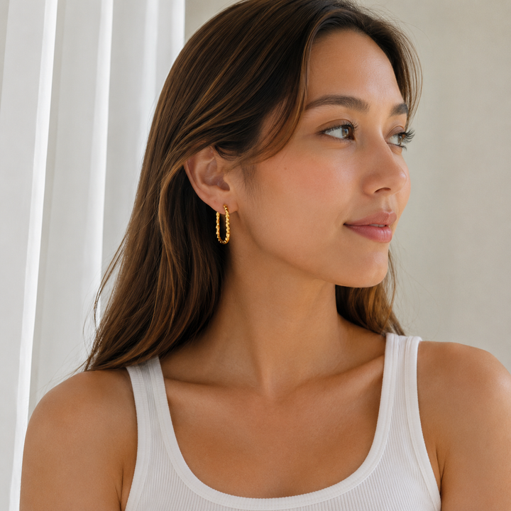 Facet hoops - 18 karat forgyldt titanium