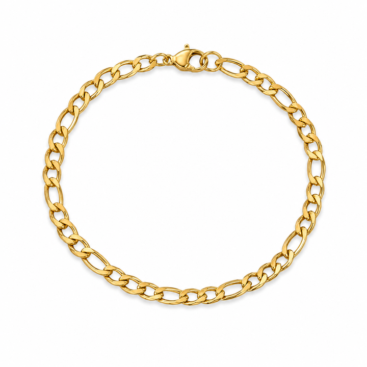 Figaro armbånd 4mm - 18 karat forgyldt ædelstål