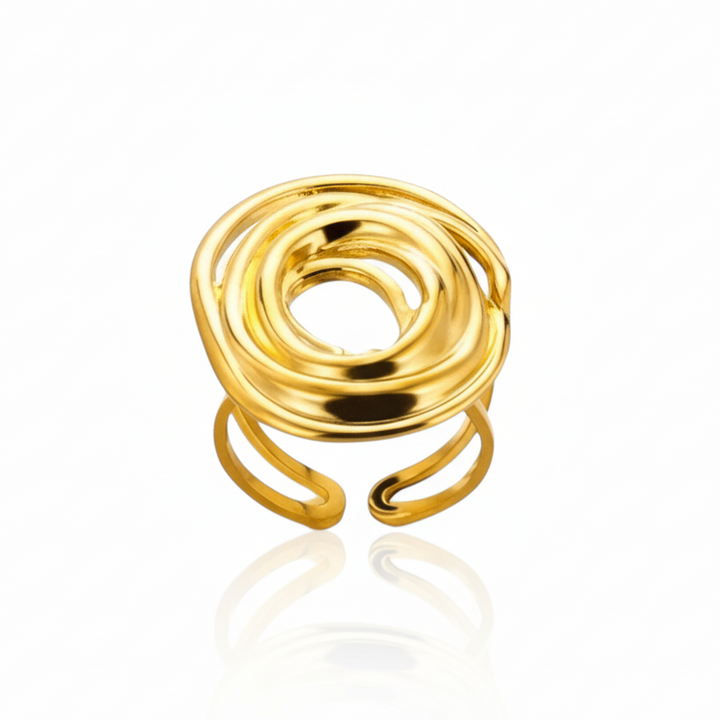 Organic flow ring - 18 karat forgyldt ædelstål