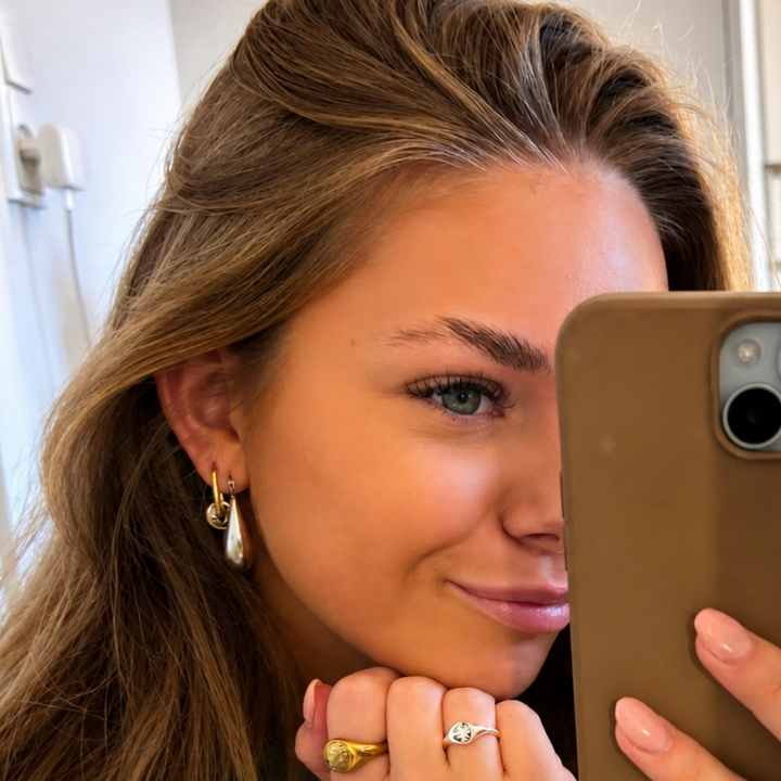 Signatur ring - 18 karat forgyldt titanium