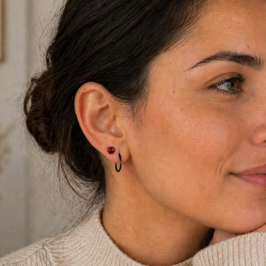 Hoops tynde sorte - titanium - flere størrelser
